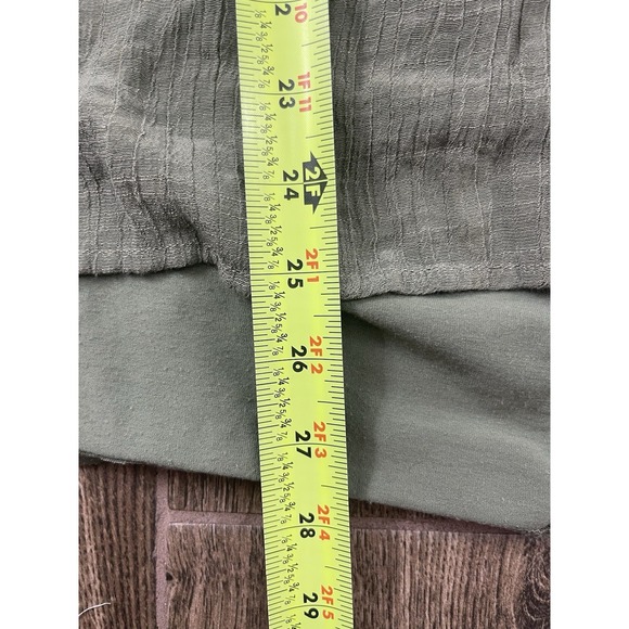 Indigo Rose Top Womens 2X Green Casual V Neck Knit Shoulder Crepe Front - Picture 9 of 9